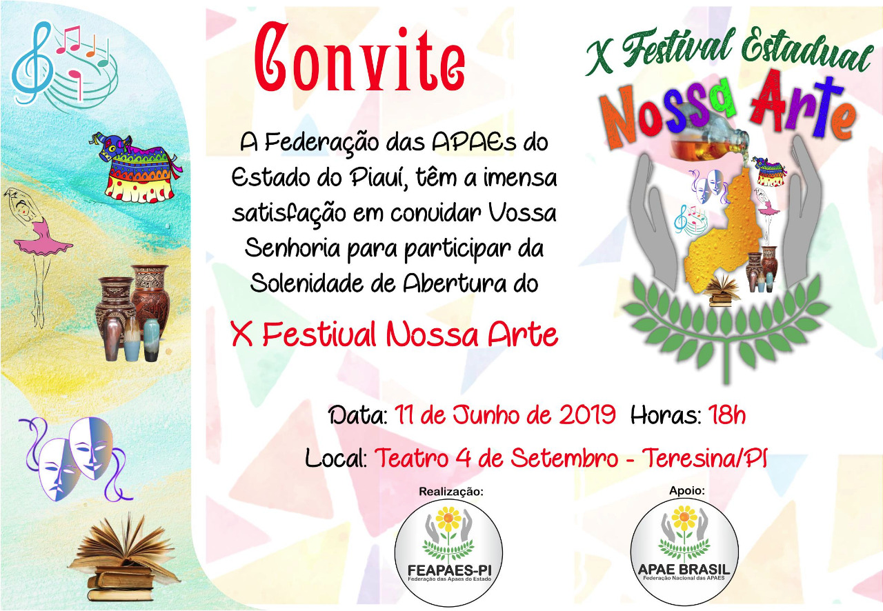 APAE de José de Freitas-PI irá participar do “Festival Nossa Arte”