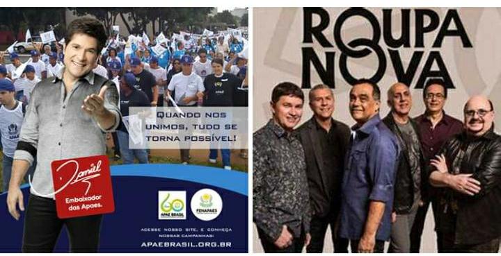 Cantor Daniel-Embaixador das APAEs do Brasil e Banda Roupa Nova farão Live em beneficio das Apaes do Brasil.