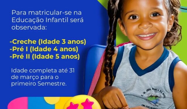 Secretaria de Educação Anuncia Abertura de Matrícula para o Ano Letivo de 2024