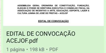 EDITAL DE CONVOCAÇÃO ACEJOF